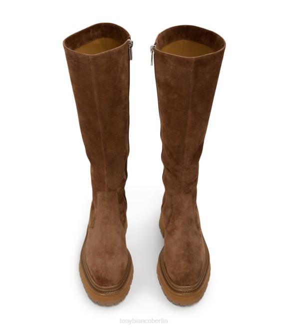 kniehohe Stiefel| de Tony Bianco Frauen Hitch-Kalbsstiefel Sattelwildleder 4624466